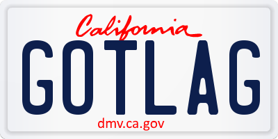 CA license plate GOTLAG