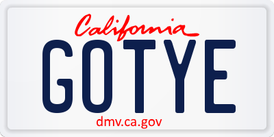 CA license plate GOTYE