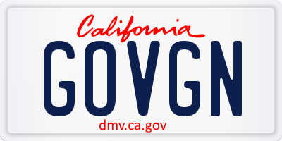 CA license plate GOVGN