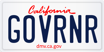 CA license plate GOVRNR