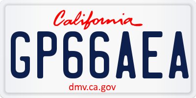 CA license plate GP66AEA