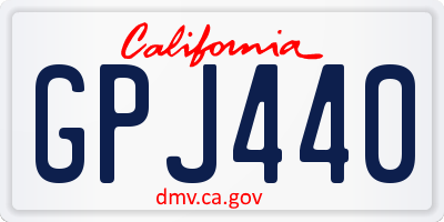 CA license plate GPJ440