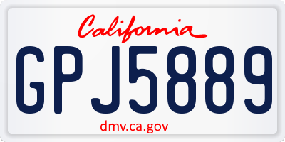 CA license plate GPJ5889