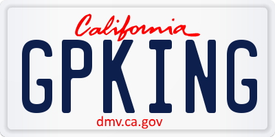 CA license plate GPKING