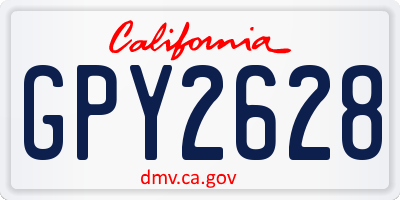 CA license plate GPY2628