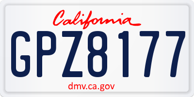 CA license plate GPZ8177