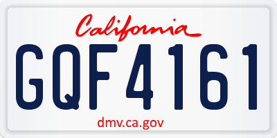 CA license plate GQF4161