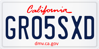 CA license plate GR05SXD