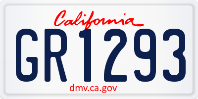 CA license plate GR1293