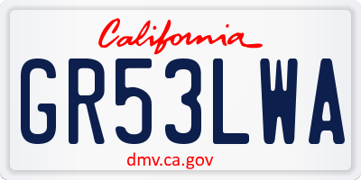 CA license plate GR53LWA