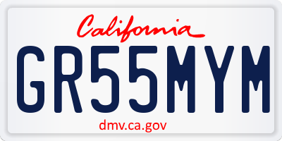 CA license plate GR55MYM