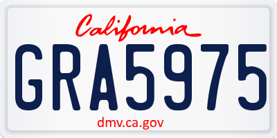 CA license plate GRA5975