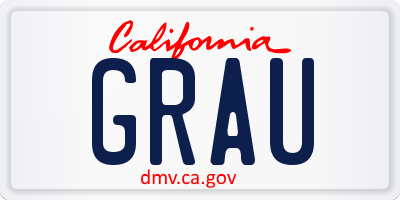 CA license plate GRAU