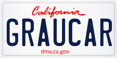 CA license plate GRAUCAR