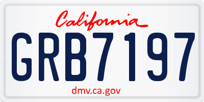 CA license plate GRB7197