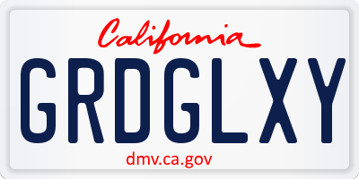 CA license plate GRDGLXY