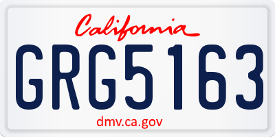 CA license plate GRG5163