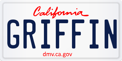 CA license plate GRIFFIN