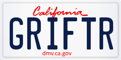 CA license plate GRIFTR