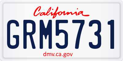 CA license plate GRM5731