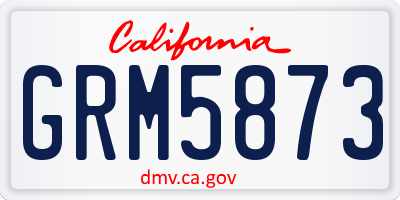 CA license plate GRM5873