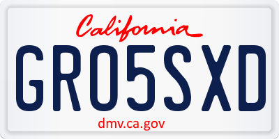 CA license plate GRO5SXD