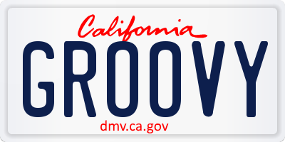 CA license plate GROOVY