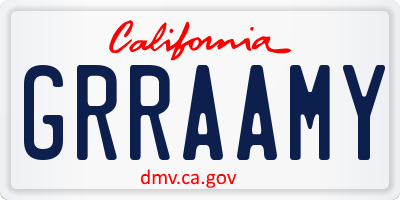 CA license plate GRRAAMY