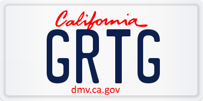 CA license plate GRTG