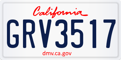 CA license plate GRV3517