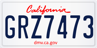 CA license plate GRZ7473