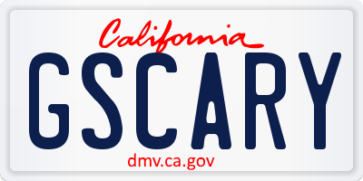 CA license plate GSCARY