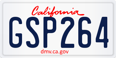 CA license plate GSP264