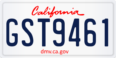 CA license plate GST9461