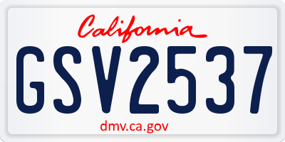 CA license plate GSV2537