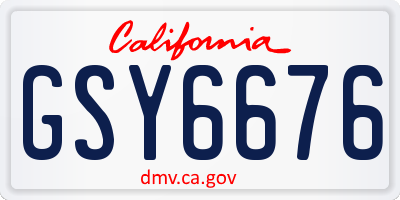 CA license plate GSY6676