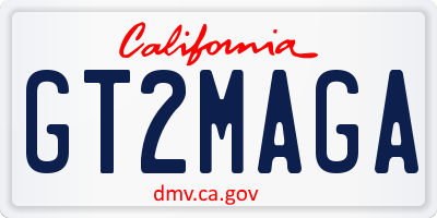 CA license plate GT2MAGA