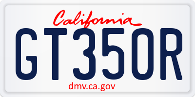 CA license plate GT350R