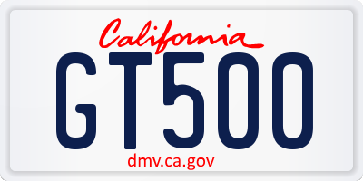 CA license plate GT500