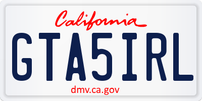 CA license plate GTA5IRL