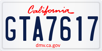 CA license plate GTA7617