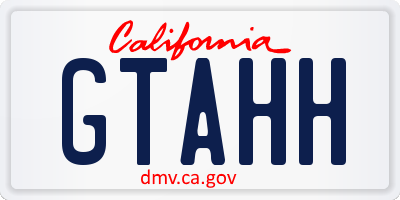 CA license plate GTAHH