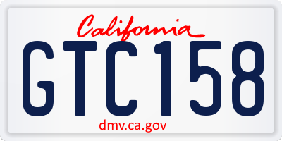 CA license plate GTC158