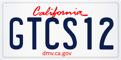 CA license plate GTCS12