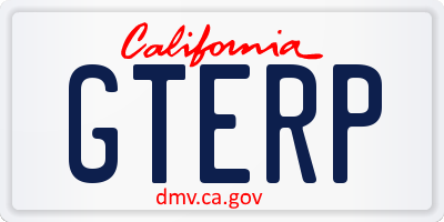 CA license plate GTERP