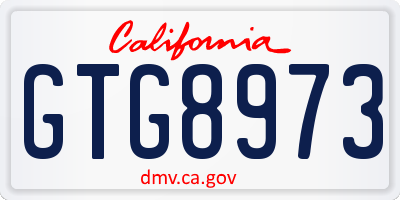 CA license plate GTG8973