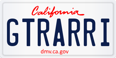 CA license plate GTRARRI