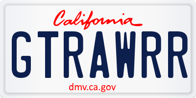 CA license plate GTRAWRR