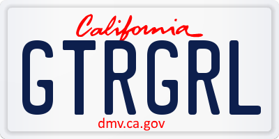 CA license plate GTRGRL