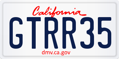 CA license plate GTRR35